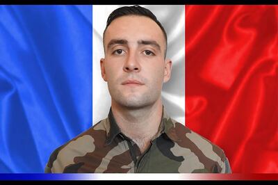This handout picture released by the French Army Information and Public Relations Service (SIRPA Terre) on November 2, 2019, shows Brigadier Ronan Pointeau of the French Army 1st Spahi Regiment in Valence, who was killed on November 2, 2019 in Mali during his deployment as part of the Operation Barkhane. On 2 November 2019, as a detachment of the Destroyer Desert Armored Group was engaged in a convoy escort, its light armored vehicle was struck by an explosive device in the Menaka region of Mali. Brigadier Pointeau died as a result of this explosion. - RESTRICTED TO EDITORIAL USE - MANDATORY CREDIT "AFP PHOTO/ SDIRPA TERRE" - NO MARKETING NO ADVERTISING CAMPAIGNS - DISTRIBUTED AS A SERVICE TO CLIENTS
 / AFP / Sébastien BERDA / RESTRICTED TO EDITORIAL USE - MANDATORY CREDIT "AFP PHOTO/ SDIRPA TERRE" - NO MARKETING NO ADVERTISING CAMPAIGNS - DISTRIBUTED AS A SERVICE TO CLIENTS
