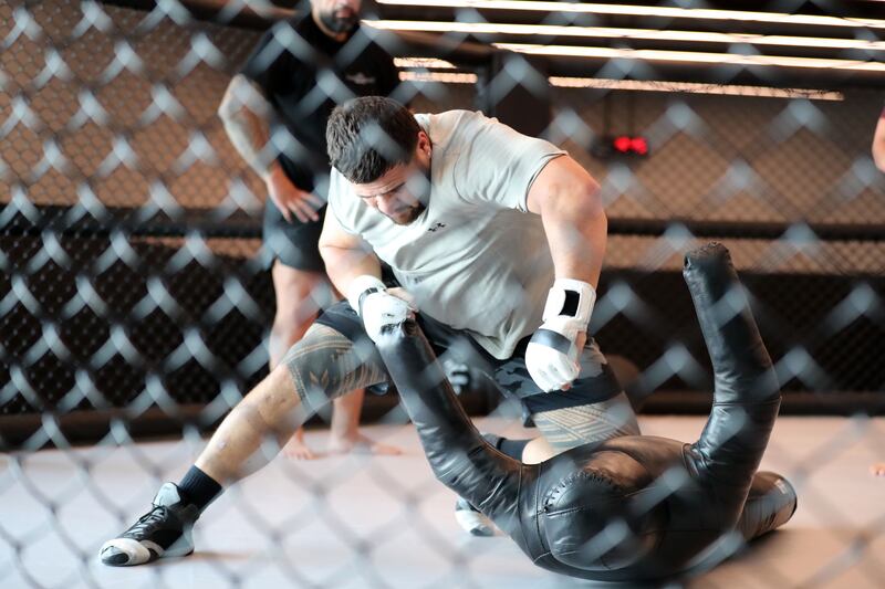 Tai Tuivasa trains in Dubai before his UFC heavyweight fight in Paris, France.
