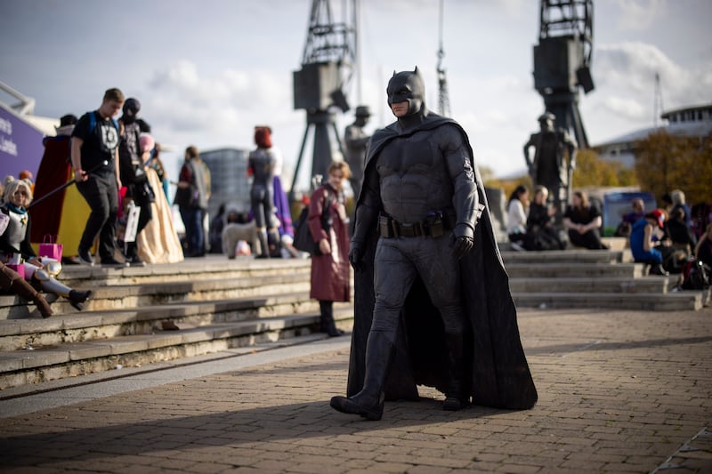 A cosplayer dressed as Batman. EPA