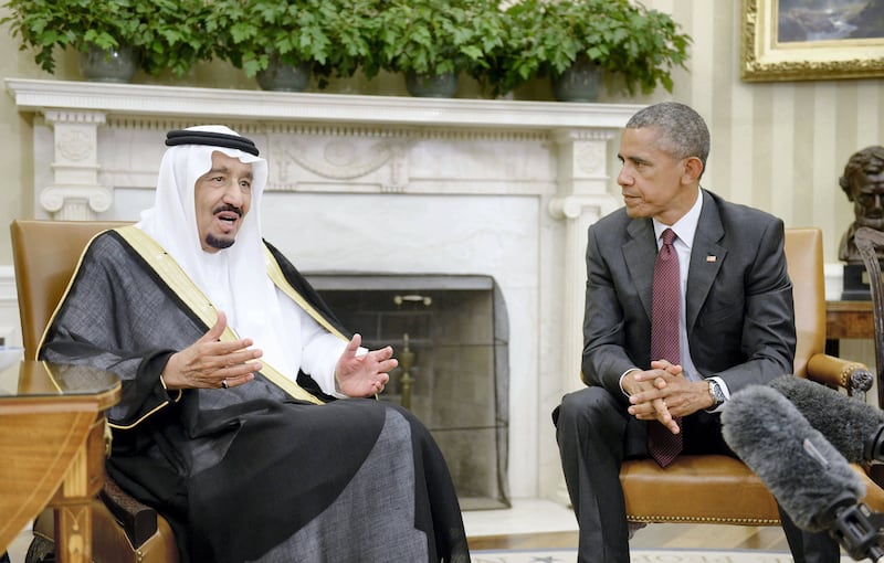 Then US president Barack Obama with King Salman of Saudi Arabia in Washington in September 2015. Bloomberg