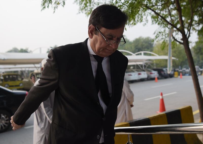 Saif ul Mulook, a Pakistani lawyer for Asia Bibi, arrives at the Supreme Court in Islamabad. AFP