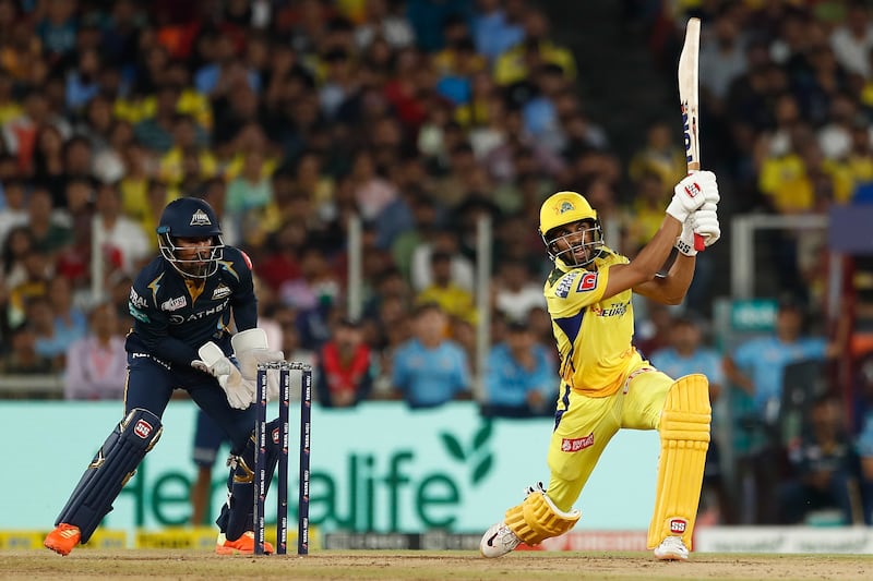 AHMEDABAD, INDIA - MAY 29: Ruturaj Gaikwad of the Chennai Super Kings hits out. Getty 