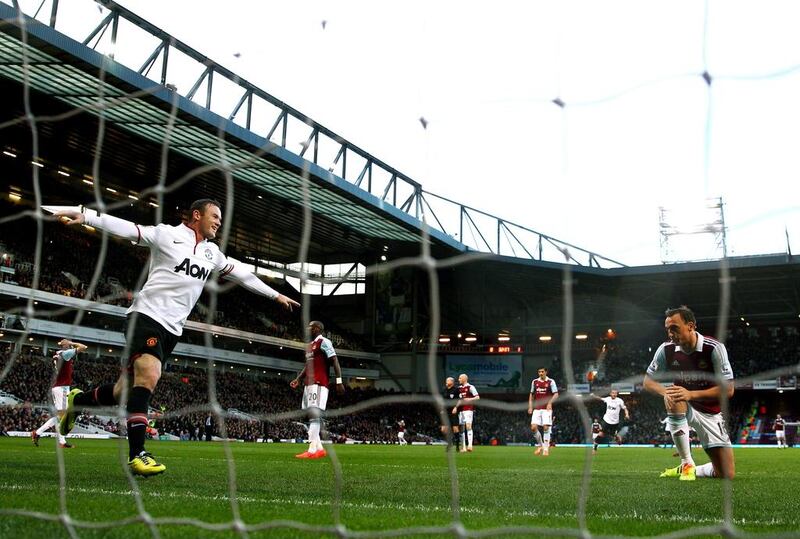Wayne Rooney scored his goal from 58 yards out on Saturday. Julian Finney / Getty Images