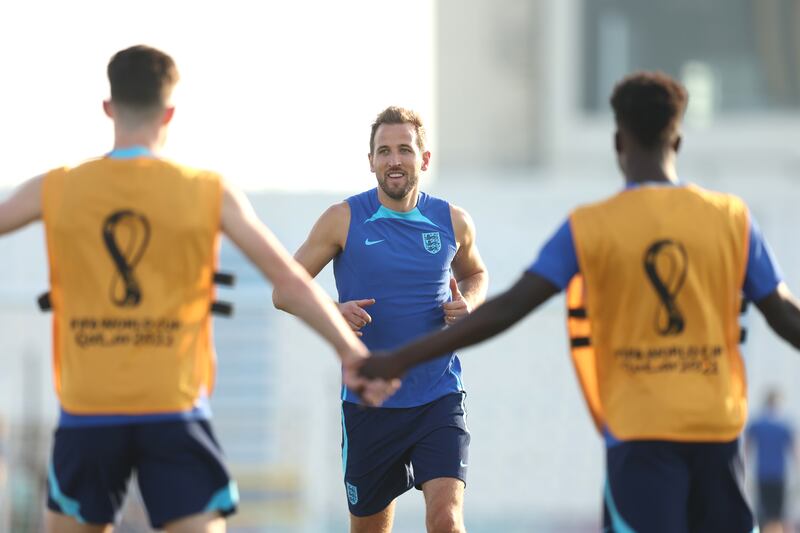 Harry Kane during England training. Getty