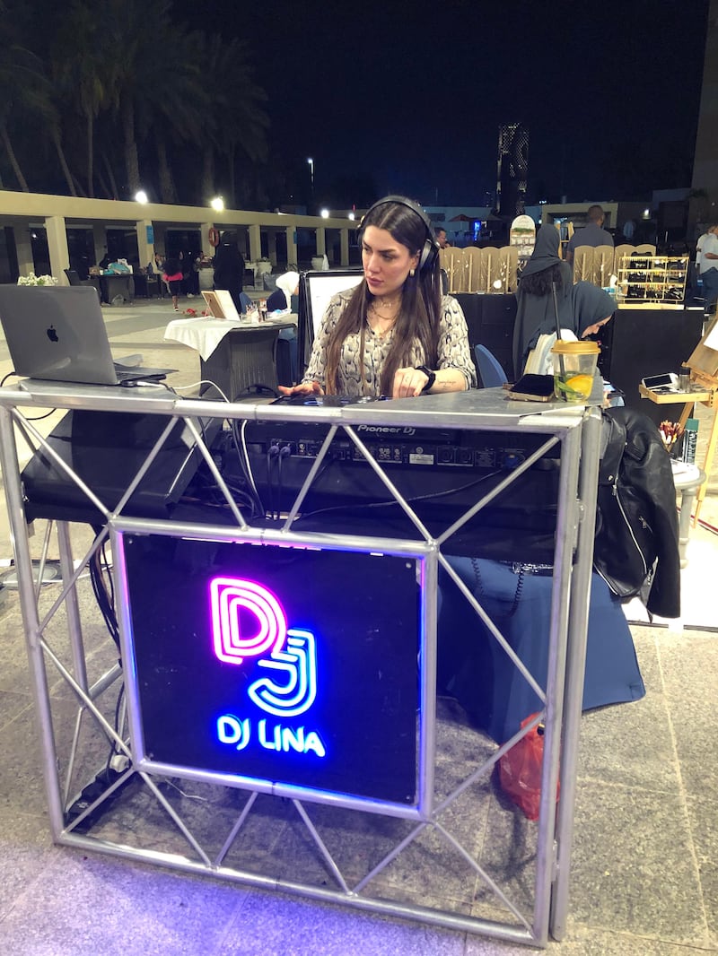 A DJ samples tracks at the SummerDan bazaar in Jeddah
