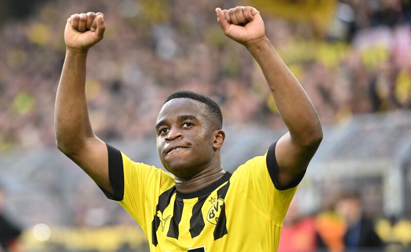 Youssoufa Moukoko earns £41,000 a week at  Borussia Dortmund. AFP