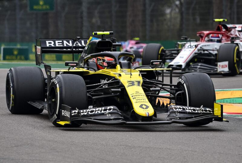 Alfa Romeo's German driver Mick Schumacher competes during the Formula One Emilia Romagna Grand Prix at the Autodromo Internazionale Enzo e Dino Ferrari race track in Imola, Italy, on November 1, 2020. / AFP / POOL / MIGUEL MEDINA
