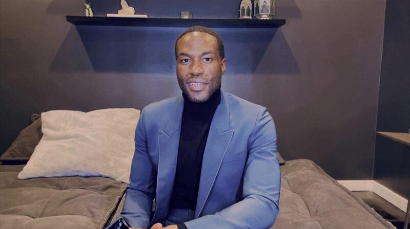 Yahya Abdul-Mateen II wears Paul Smith to attend the 78th annual Golden Globe Awards from home on February 28, 2021. Reuters