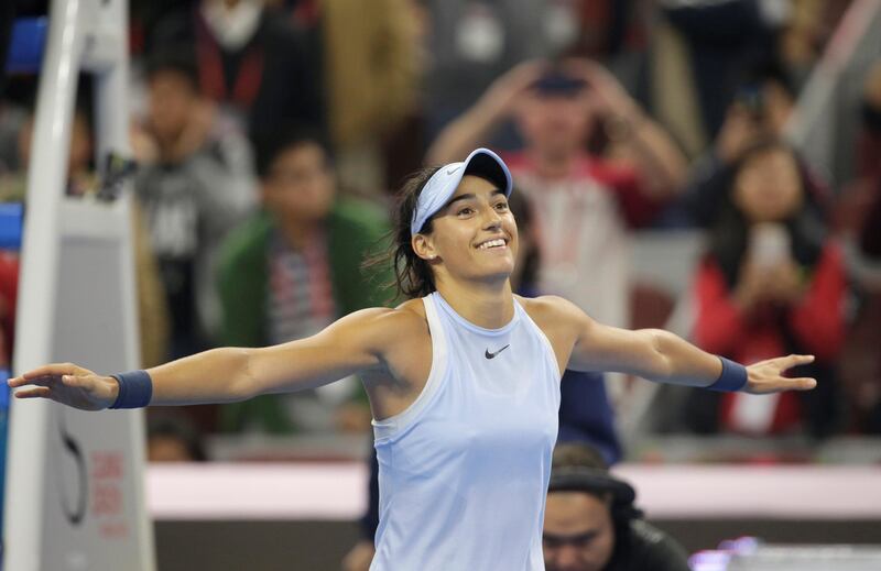 Tennis - China Open - Women's Singles Finals - Beijing, China - October 8, 2017 -  Caroline Garcia of France celebrates her win against Simona Halep of Romania. REUTERS/Jason Lee