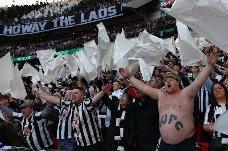 Newcastle fans before kick-off. AFP