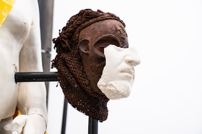 The king and the mask (2024) by Nidhal Chamekh. Photo: Selma Feriani Gallery