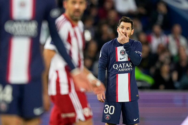 Lionel Messi was jeered by PSG fans during the Ligue 1 game against Ajaccio at the Parc des Princes. AP