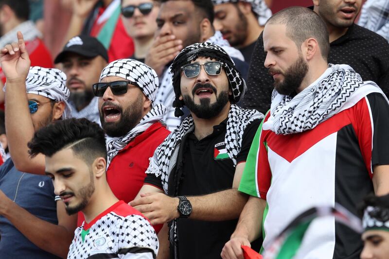 Fans of Palestine show their support. Getty Images