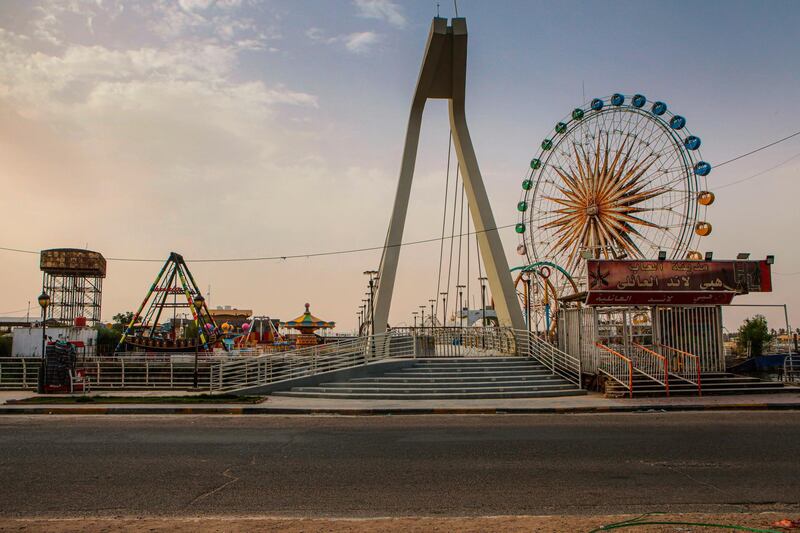 An amusement park remains closed during Eid Al Fitr in Basra, Iraq. AP Photo