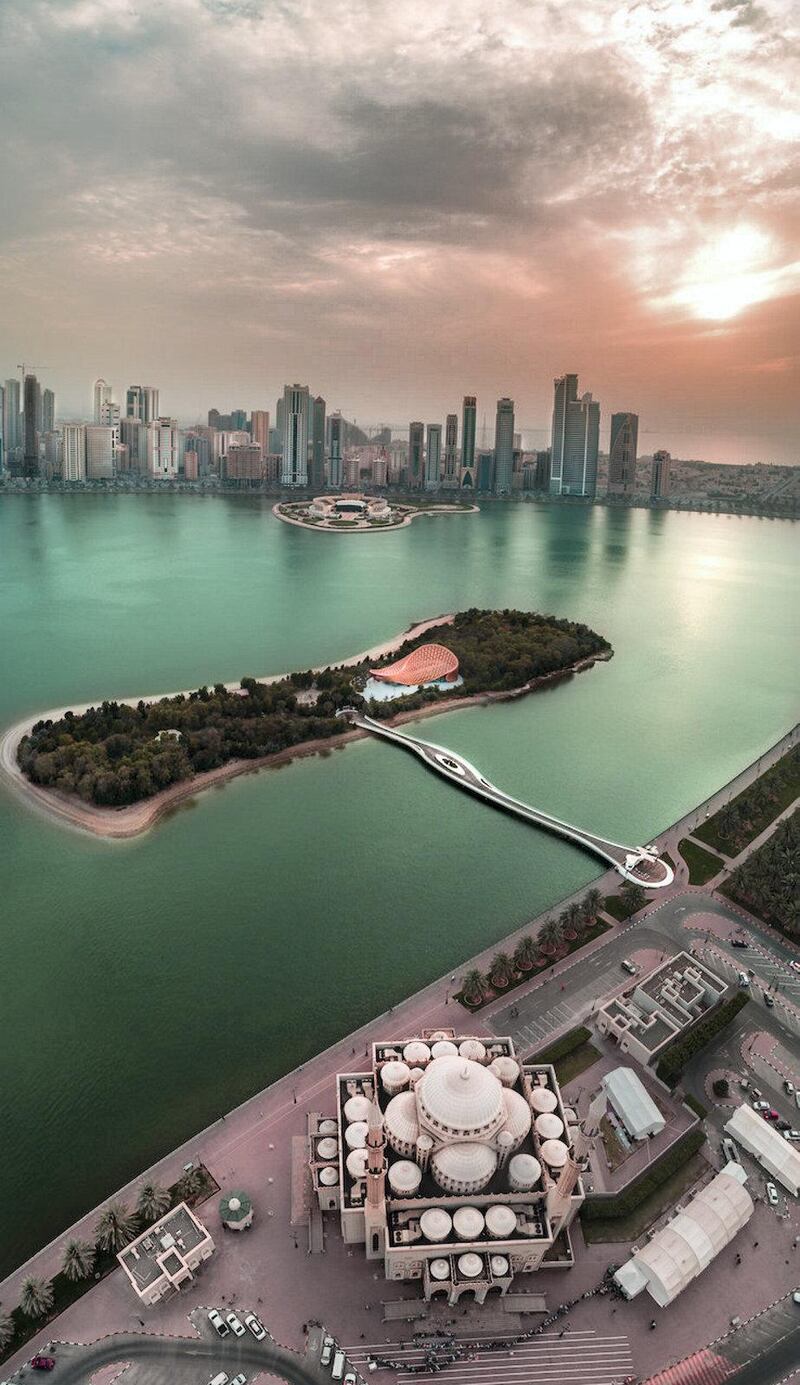The island is connected to Sharjah via a bridge. Supplied