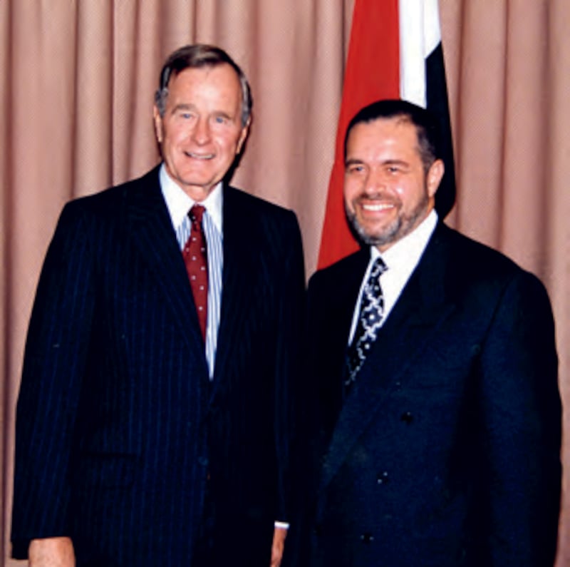 Mr Mansour with US president George HW Bush. Photo: Hawthorn