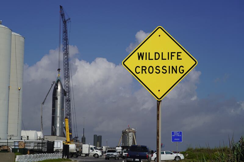 A sign along Texas State Highway 4 warns drivers to watch out for local wildlife.