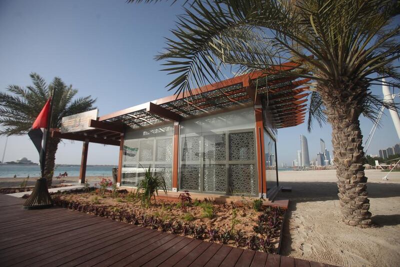 The newly opened library on the family beach on Abu Dhabi Corniche is one of the latest projects developed by the Ministry of Culture, Youth and Community Development and guaranteed to keep children and parents occupied while lazing in the sunshone. Lee Hoagland / The National