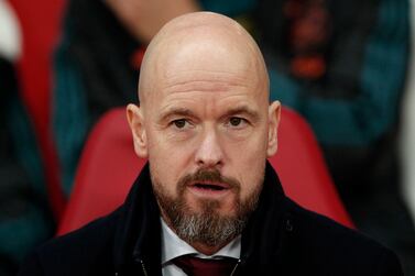 (FILE) Erik ten Hag, head coach of Ajax, reacts during the UEFA Champions League Group H soccer match between Lille LOSC and Ajax Amsterdam at Pierre Mauroy stadium in Villeneuve-d'Ascq, France, 27 November 2019 (re-issued 21 April 2022).  English Premier League side Manchester United announced on 21 April 2022 that the 52-year-old ten Hag will become their new manager at the end of the season.   EPA / YOAN VALAT *** Local Caption *** 55666214