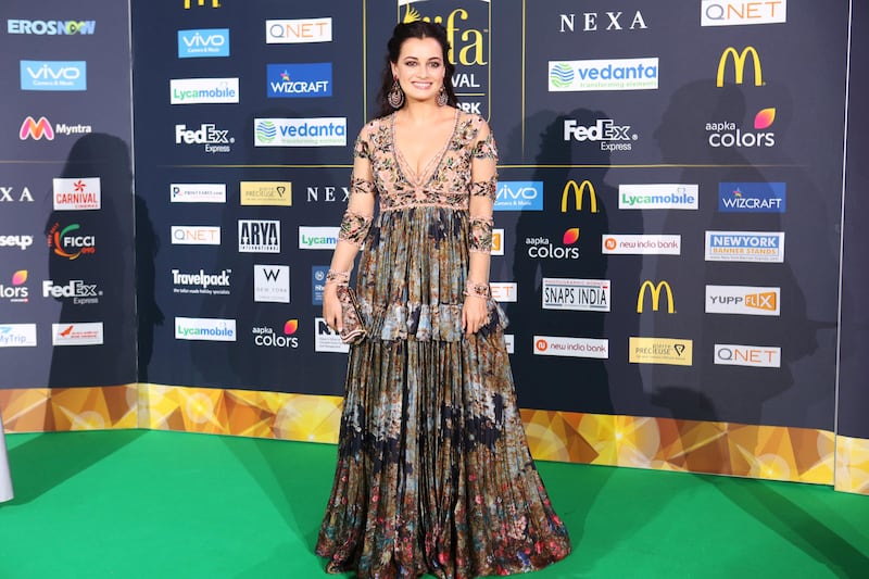 Even Dia Mirza's megawatt smile can't salvage this patchwork peasant dress, which brings Scarlett O'Hara's curtain-inspired creation to mind.