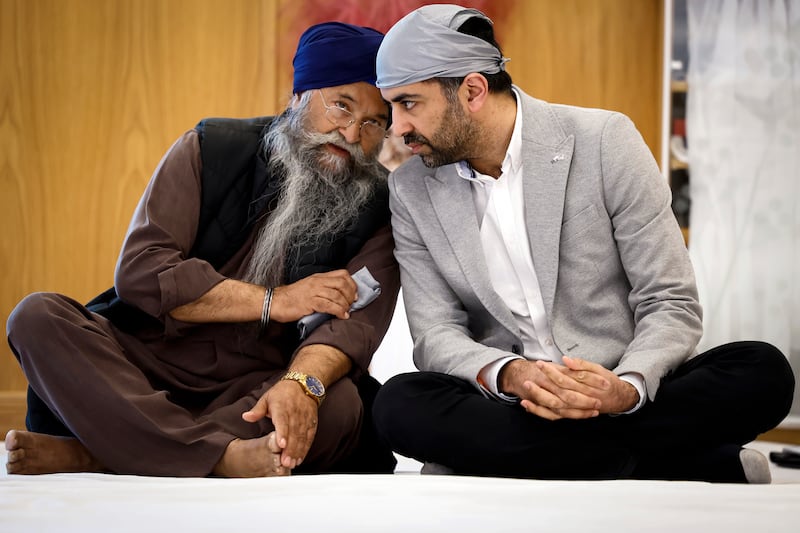 Ms Yousaf visits a gurudawara in Glasgow. Getty 