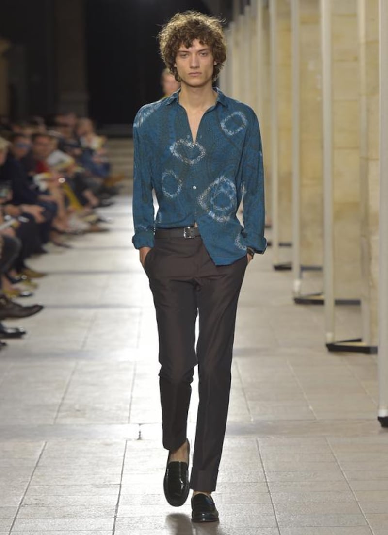 Look 43 of Véronique Nichanian’s Hermès SS17 menswear collection. Courtesy Hermès