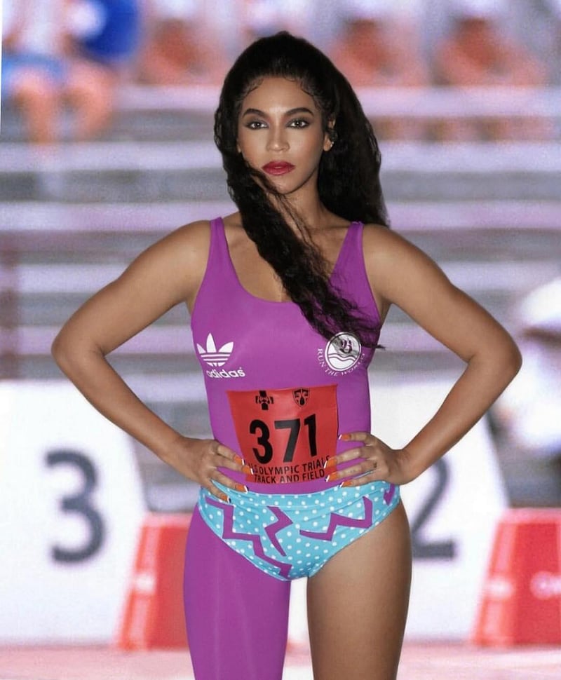 Beyoncé wore a Florence Griffith-Joyner inspired outfit for Halloween. 
