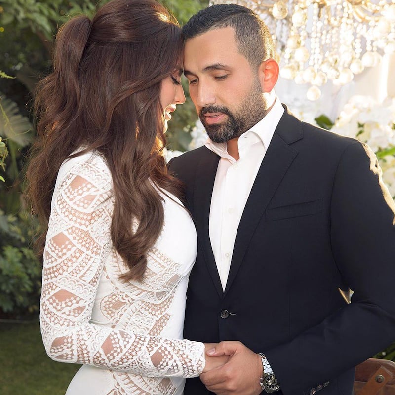 Tunisian actress Dorra Zarrouk shares a glimpse at her wedding to Egyptian architect and interior designer Hany Saad. Instagram / Dorra Zarrouk