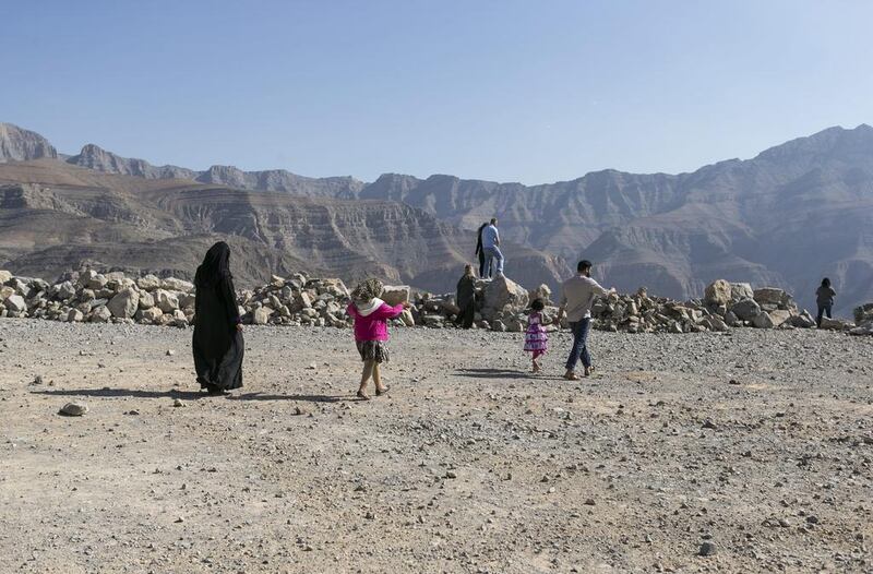 Families on Jebel Jais in Ras Al Khaimah. Reem Mohammed / The National  