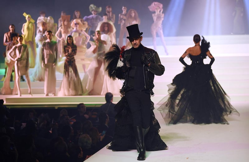 A look from Jean Paul Gaultier's final collection, presented at Spring / Summer 2020 Paris Haute Couture week. AFP