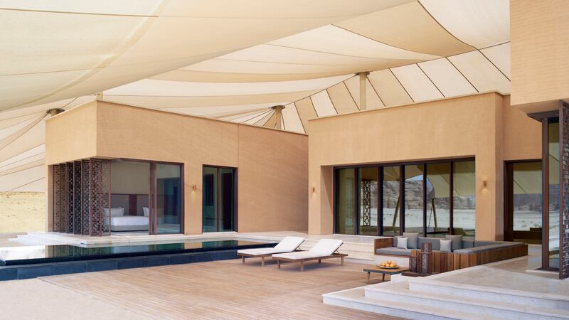 The back deck of a three-bedroom villa.