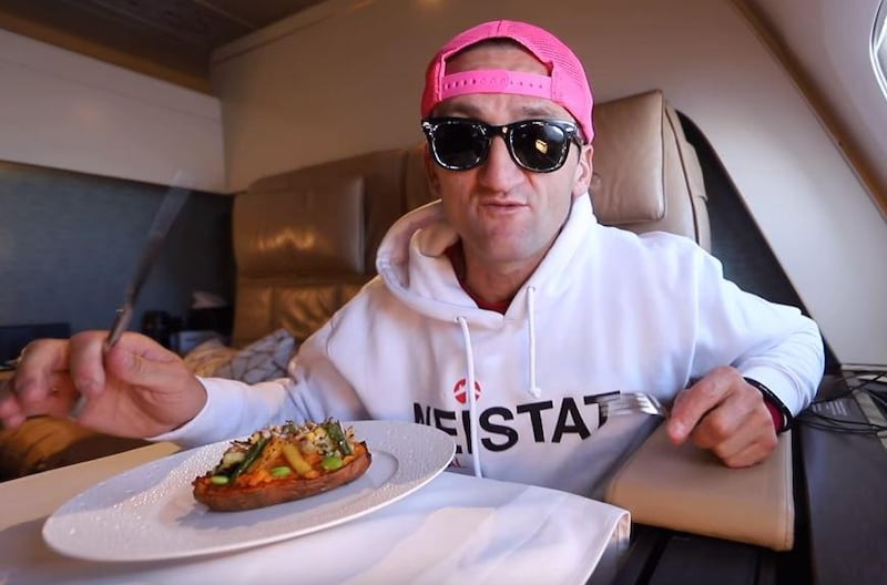 Casey Neistat was in Abu Dhabi for the F1 and flew home on Etihad's The Residence. The YouTube star has over 11.6 million subscribers on the channel. Courtesy: YouTube / Casey Neistat