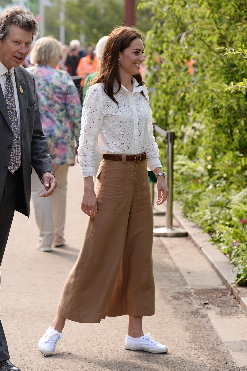 LONDON, ENGLAND - MAY 20: Catherine, Duchess of Cambridge attends the RHS Chelsea Flower Show 2019 press day at Chelsea Flower Show on May 20, 2019 in London, England. (Photo by Jeff Spicer/Getty Images)