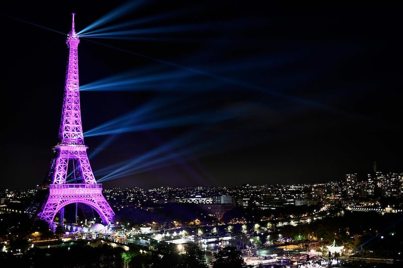Paris's Eiffel Tower in France is illuminated in pink to mark the start of "Octobre Rose" (Pink October) or Breast Cancer Awareness Month. AFP
