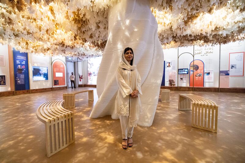 Malala Yousafzai, the youngest winner of the Nobel Peace Prize, visited Expo 2020 Dubai to speak at the Women’s Pavilion on January 28. Photo: Expo 2020 Dubai