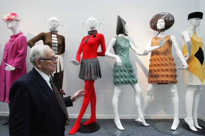 Pierre Cardin in his new fashion space in Saint-Ouen, France, in November 2006. AFP