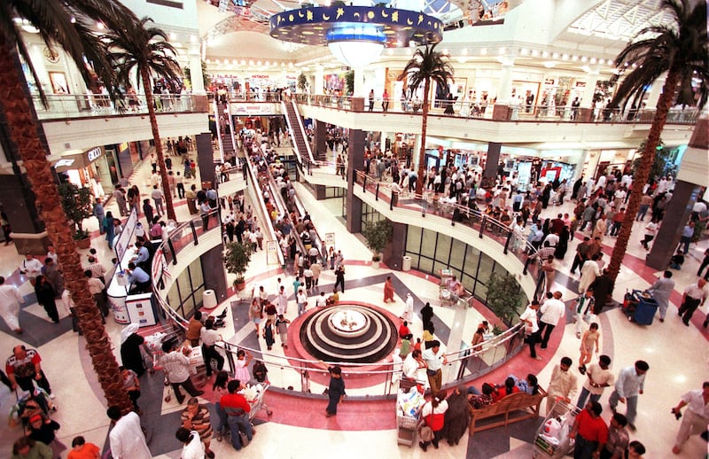 City Centre Deira, the biggest shopping mall in the UAE at the time, filled with thousands of residents and tourists on the first day of the Dubai Shopping Festival on March 21, 1998. AFP