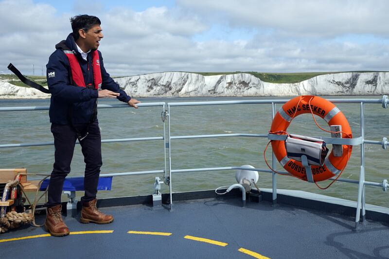 On board Border Agency cutter HMC Seeker during a visit to Dover in June 2023. Getty Images