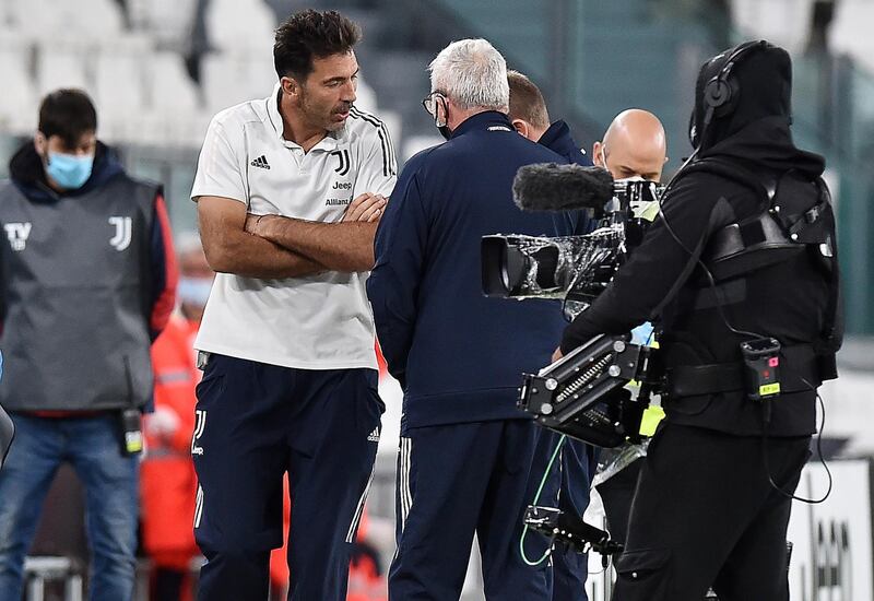 Juventus' goalkeeper Gianluigi Buffon at the Allianz Stadium prior to the cancelled match against Napoli. EPA