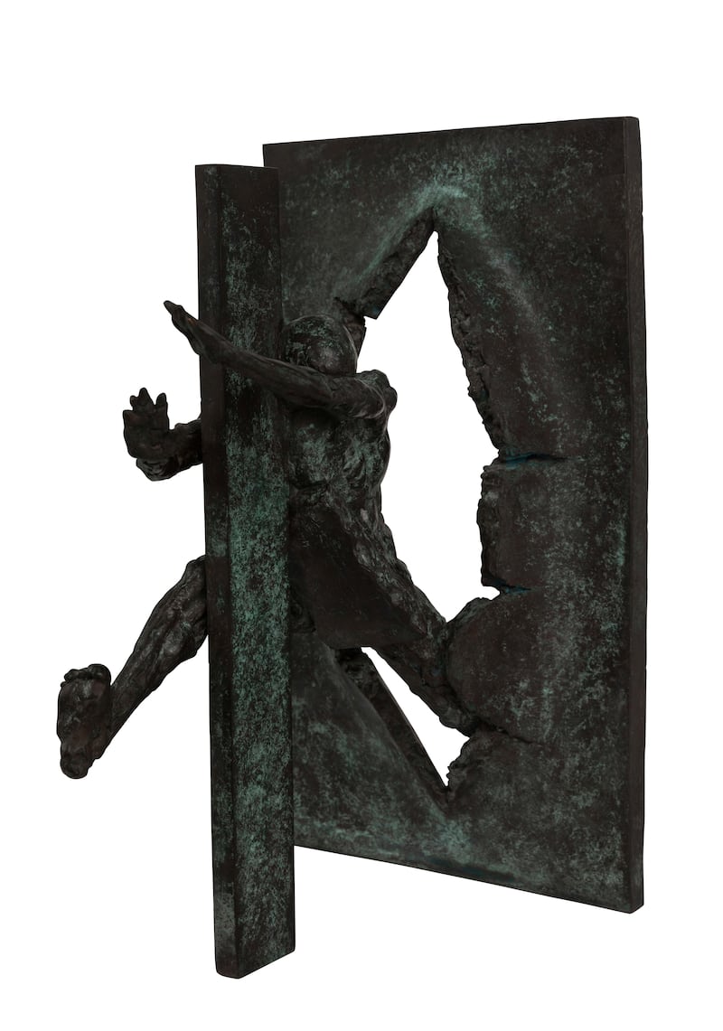 Metallic sculpture 'Penetration' by Kuwaiti artist Sami Mohammed from the private collection of Sheikh Mohammed