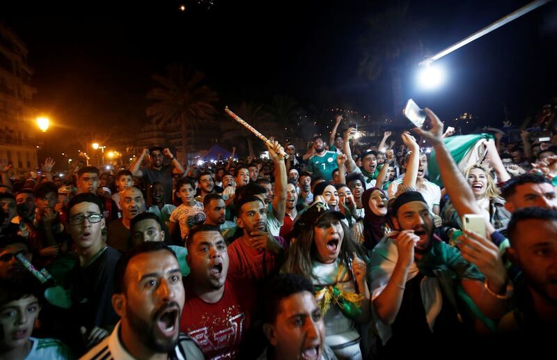 Algeria fans react to the action in Algiers. Reuters