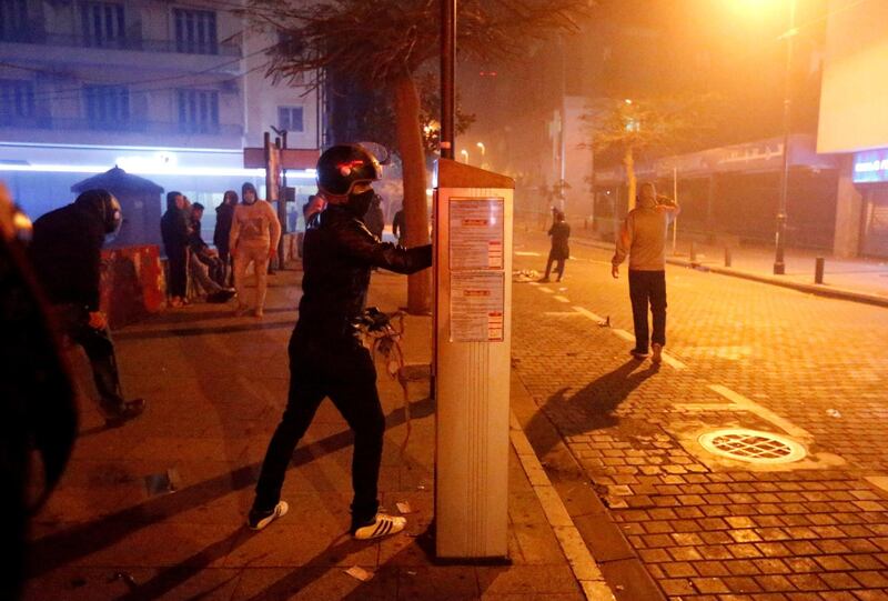 Demonstrators take to the streets as they protest against what they say is economic hardship and a lack of new government in Beirut, Lebanon.  Reuters