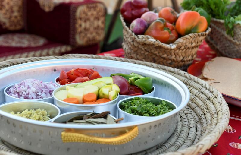 Abu Dhabi, United Arab Emirates - Vegetables used for Thareed dish. Khushnum Bhandari for The National
