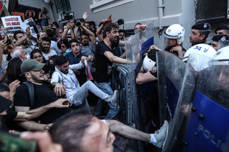 Turks, such as those protesting here in May over plans to replace Taksim Gezi Park in Istanbul with a shopping mall, were the second angriest. EPA 