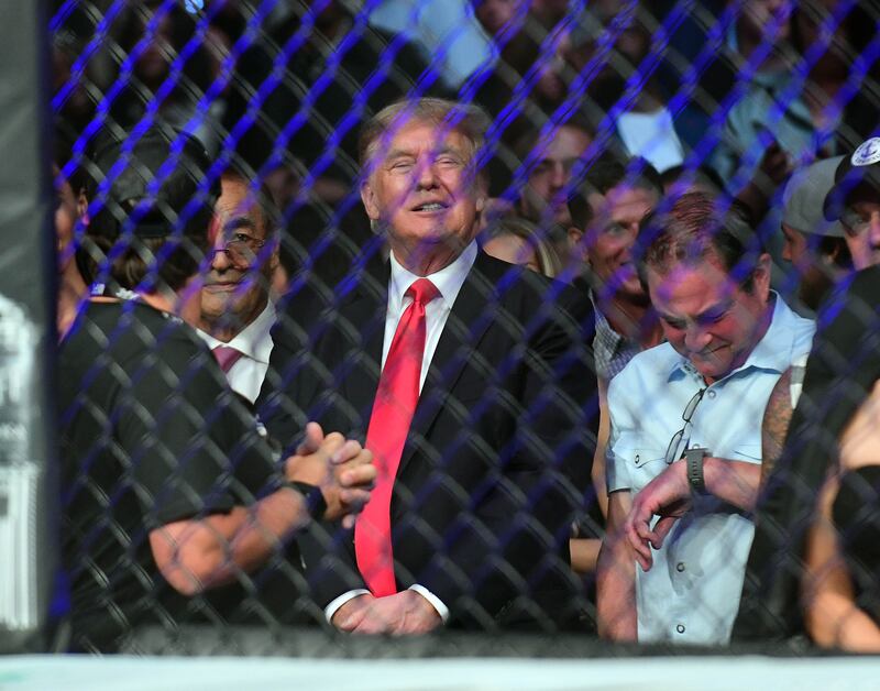 Former US President Donald Trump attends UFC 264.