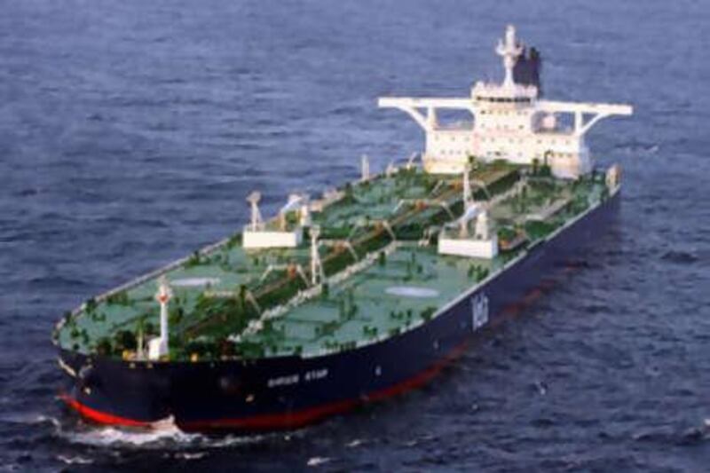 The Liberian-flagged oil tanker MV Sirius Star at anchor off the coast of Somalia.
