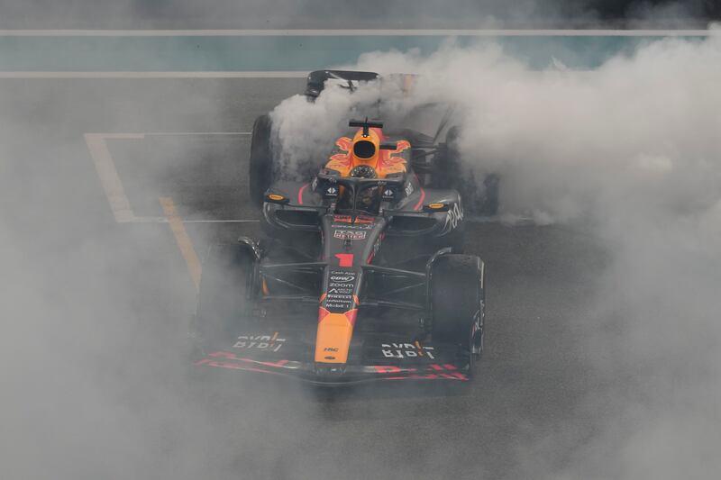 Red Bull driver Max Verstappen after the race. AP 