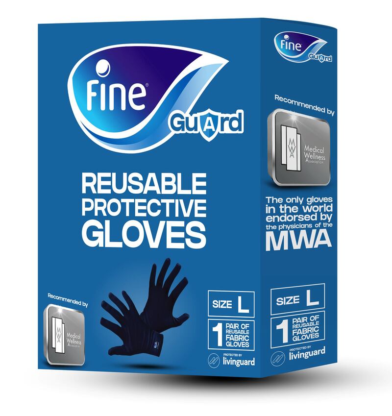 Fine reuasable protective gloves. courtesy: Fine hygienic holding. 