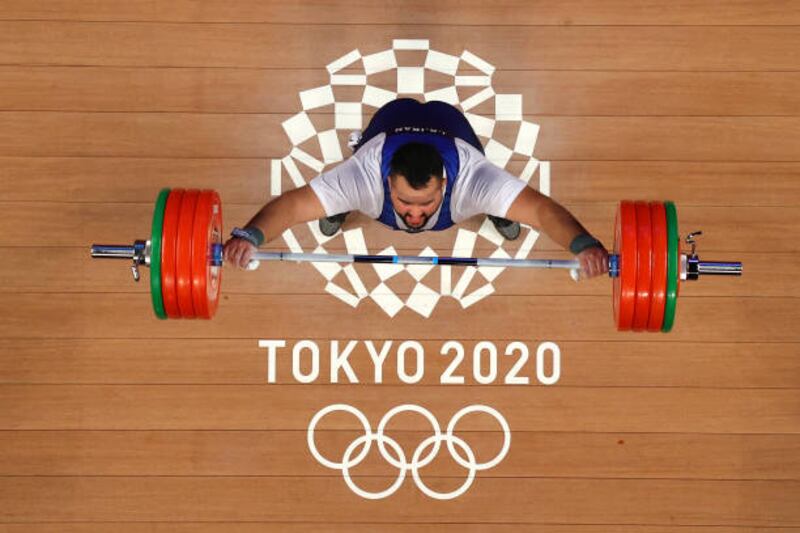 Ali Davoudi of Iran won silver in the men’s 109kg weightlifting.