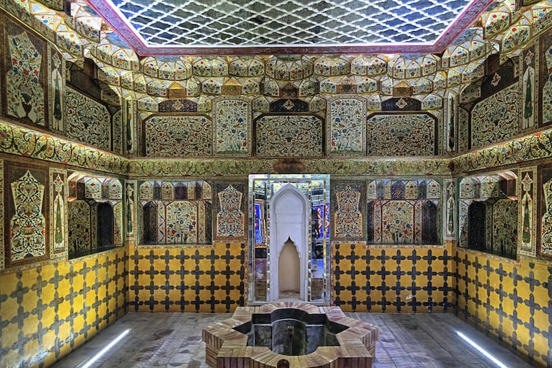 Interior of the Palace of Shaki Khans, Shaki, Azerbaijan - June 17, 2018